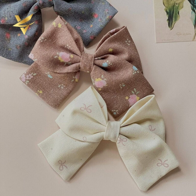 Cặp nơ vải Linen handmade