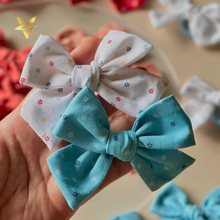 Alternative view of Dây buộc tóc nơ vải Linen Mini