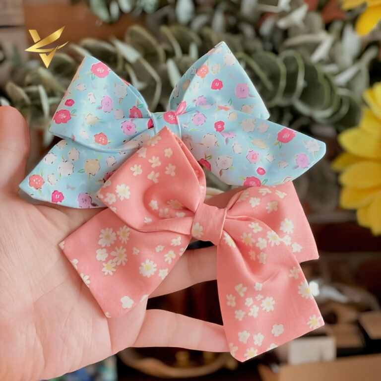 Dây buộc tóc nơ vải Linen Mini