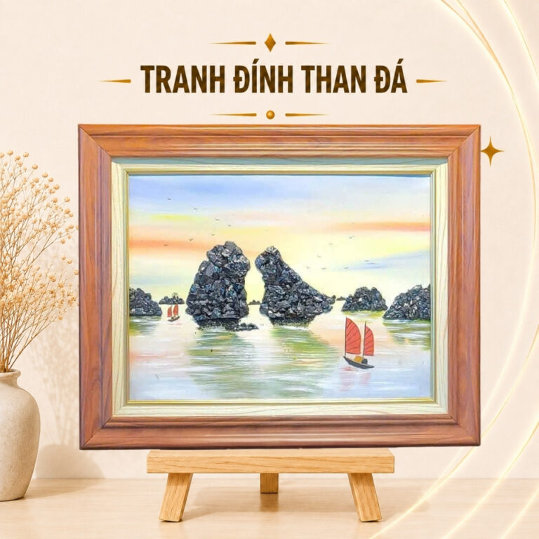 Tranh đính than đá vịnh Hạ Long